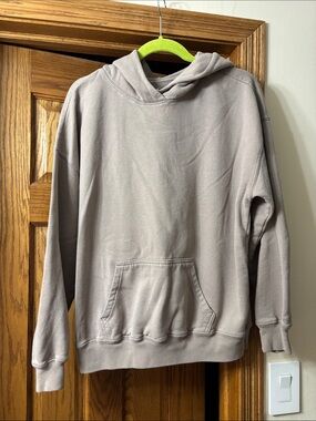 Hollister Men's Taupe Crewneck Hoodie Pullover